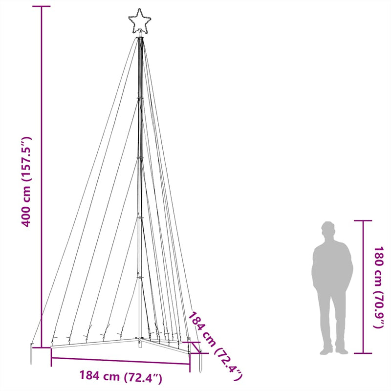 Led-Kerstboom 570 Leds Kleurrijk 399 Cm Multikleur