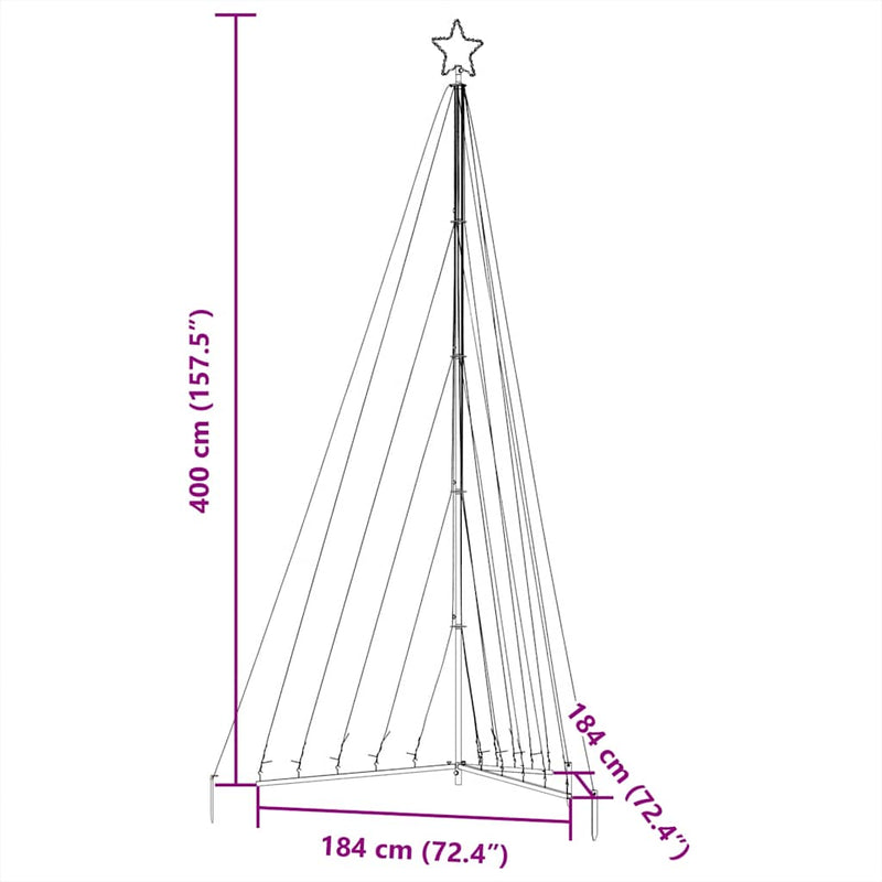 Led-Kerstboom 570 Leds Kleurrijk 399 Cm Multikleur