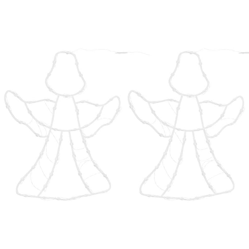 Kerstverlichting Engel Silhouet 2 St 50 Leds Warm Wit