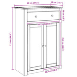 Schoenenkast Panama 80X40X114 Cm Massief Grenenhout