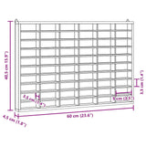 Houten Verzamelaarsvitrine Met 60 Vakken 60X4,5X40,5Cm