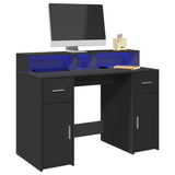 Bureau Met Led-Verlichting Hout Artisanaal Eiken
