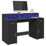 Bureau Met Led-Verlichting Hout Artisanaal Eiken