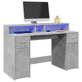 Bureau Met Led-Verlichting Hout Artisanaal Eiken