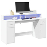 Bureau Met Led-Verlichting Hout Artisanaal Eiken