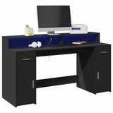 Bureau Met Led-Verlichting Hout Artisanaal Eiken