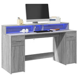 Bureau Met Led-Verlichting Hout Artisanaal Eiken