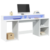 Bureau Met Led-Verlichting Hout Artisanaal Eiken