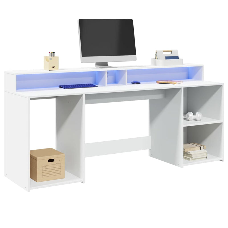 Bureau Met Led-Verlichting Hout Artisanaal Eiken