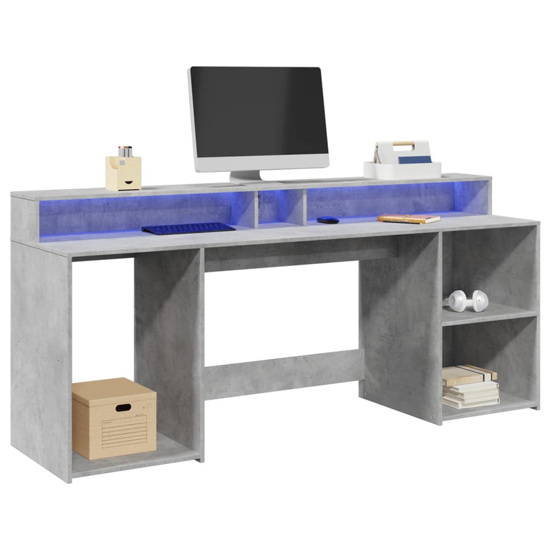 Bureau Met Led-Verlichting Hout Artisanaal Eiken