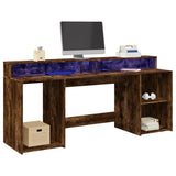 Bureau Met Led-Verlichting Hout Artisanaal Eiken