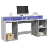 Bureau Met Led-Verlichting Hout Artisanaal Eiken