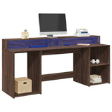 Bureau Met Led-Verlichting Hout Artisanaal Eiken