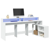 Bureau Met Led-Verlichting 200X104X91 Cm Hout