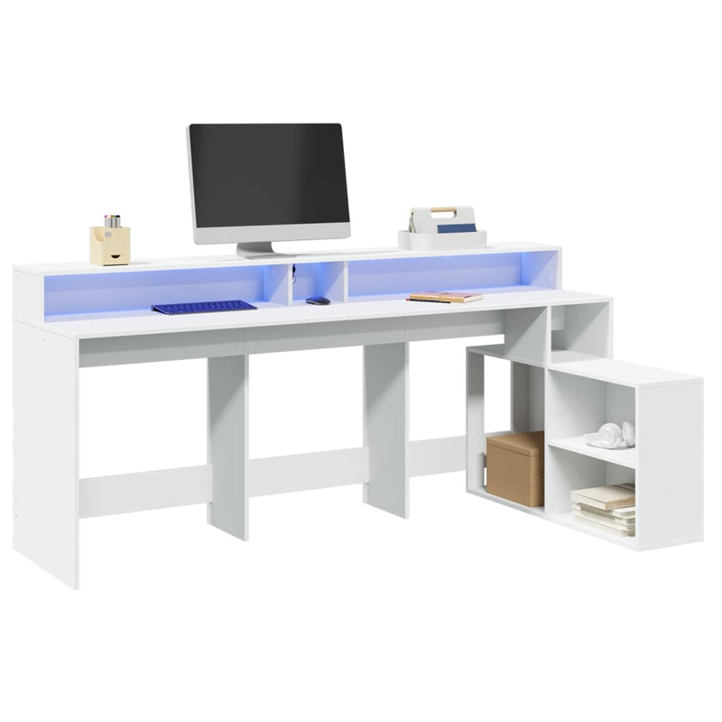 Bureau Met Led-Verlichting 200X104X91 Cm Hout