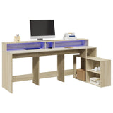 Bureau Met Led-Verlichting 200X104X91 Cm Hout