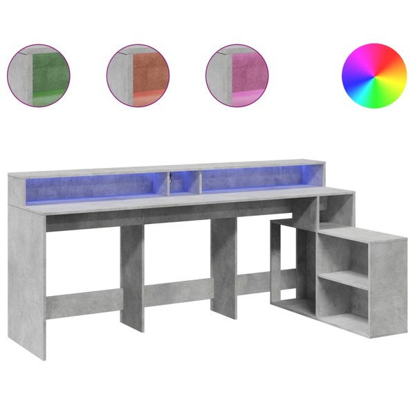 Bureau Met Led-Verlichting 200X104X91 Cm Hout