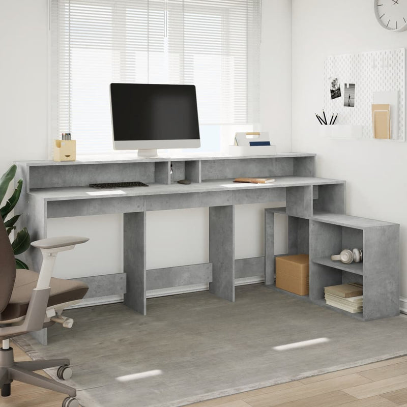Bureau Met Led-Verlichting 200X104X91 Cm Hout