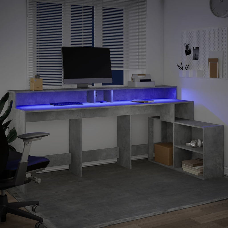 Bureau Met Led-Verlichting 200X104X91 Cm Hout
