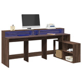 Bureau Met Led-Verlichting 200X104X91 Cm Hout