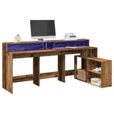 Bureau Met Led-Verlichting 200X104X91 Cm Hout