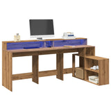 Bureau Met Led-Verlichting 200X104X91 Cm Hout