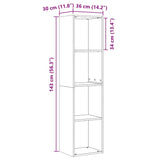 Boekenkast/Tv-Meubel 36X30X143Cm Bewerkt Hout Kleurig