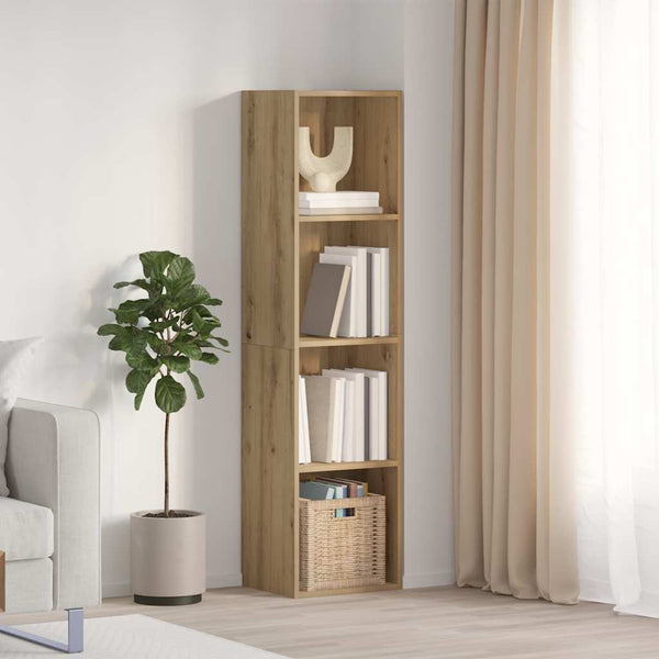 Boekenkast/Tv-Meubel 36X30X143Cm Bewerkt Hout Kleurig