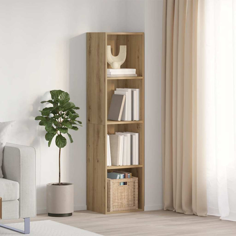 Boekenkast/Tv-Meubel 36X30X143Cm Bewerkt Hout Kleurig