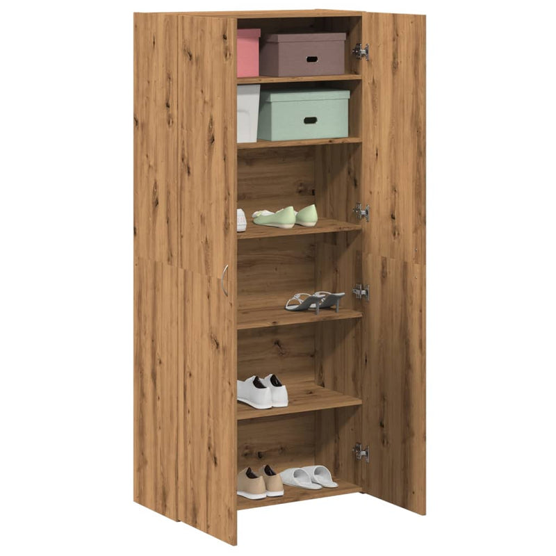 Schoenenkast 80X35,5X180 Cm Bewerkt Hout