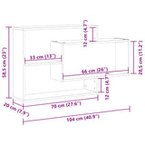 Wandschap 104X20X58,5 Cm Bewerkt Hout Kleurig
