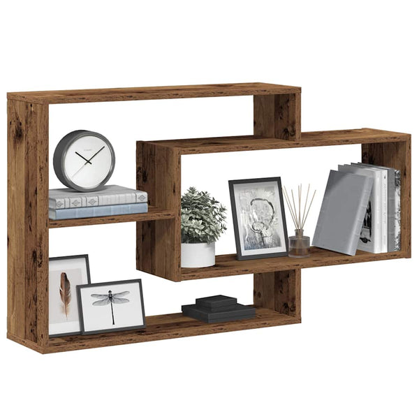Wandschap 104X20X58,5 Cm Bewerkt Hout Kleurig
