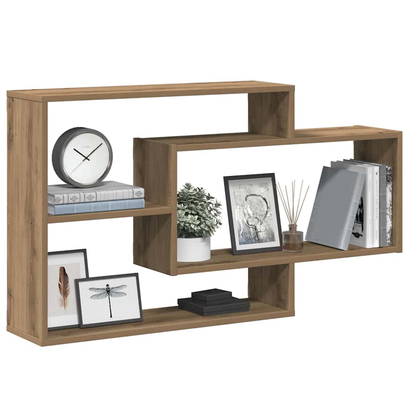 Wandschap 104X20X58,5 Cm Bewerkt Hout Kleurig