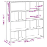 Boekenkast/Kamerscherm 105X24X102 Cm Artisanaal Eikenkleur