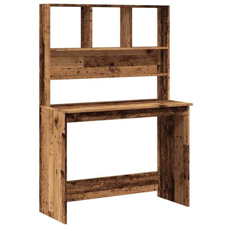 Bureau Met Schappen 102X45X148 Cm Bewerkt Hout Kleur