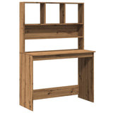 Bureau Met Schappen 102X45X148 Cm Bewerkt Hout Kleur