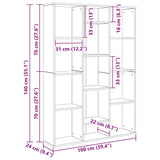 Kamerscherm/Boekenkast 100X24X140 Cm Bewerkt Hout