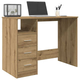 Bureau Met Lades 102X50X76 Cm Bewerkt Hout Kleur