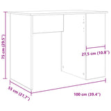 Bureau 100X55X75 Cm Bewerkt Hout Kleurig