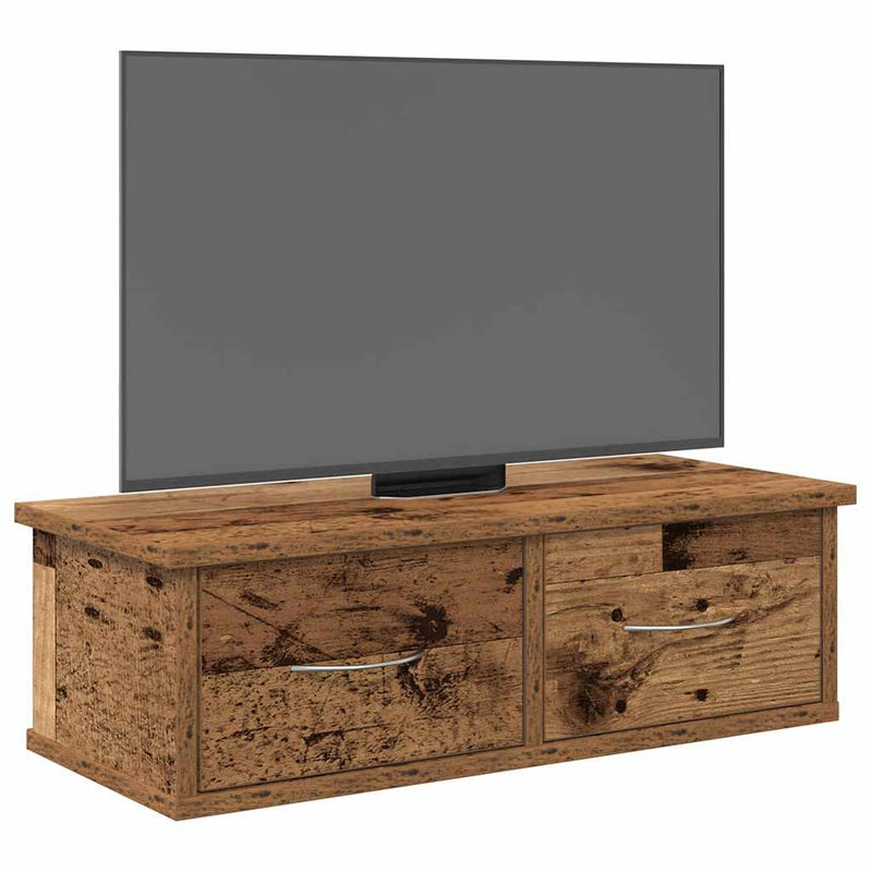 Wandkast 60X26X18,5 Cm Bewerkt Hout Artisanaal Eikenkleur