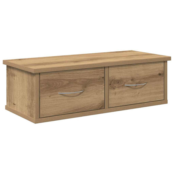 Wandkast 60X26X18,5 Cm Bewerkt Hout Artisanaal Eikenkleur