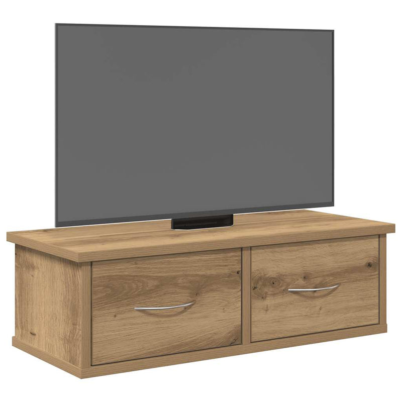 Wandkast 60X26X18,5 Cm Bewerkt Hout Artisanaal Eikenkleur