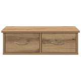 Wandkast 60X26X18,5 Cm Bewerkt Hout Artisanaal Eikenkleur