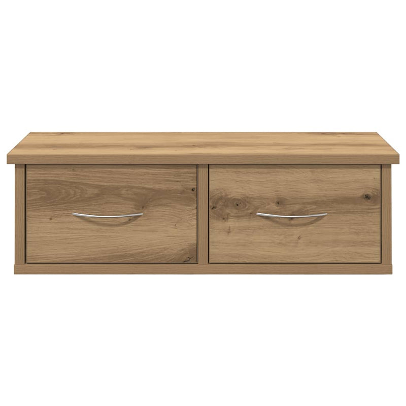 Wandkast 60X26X18,5 Cm Bewerkt Hout Artisanaal Eikenkleur