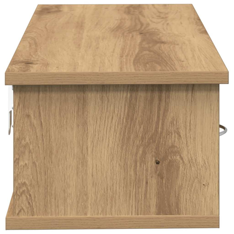 Wandkast 60X26X18,5 Cm Bewerkt Hout Artisanaal Eikenkleur
