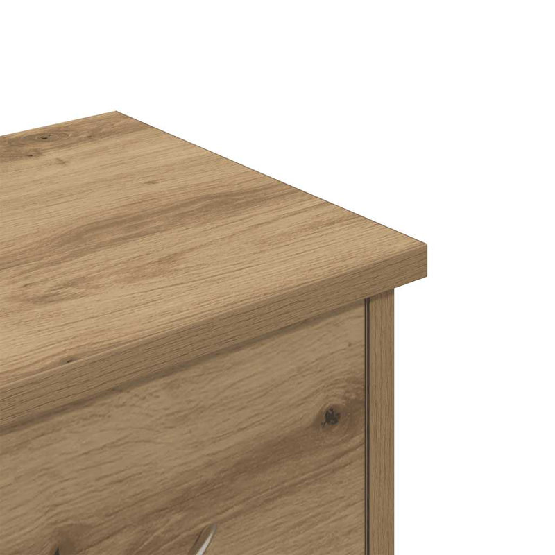 Wandkast 60X26X18,5 Cm Bewerkt Hout Artisanaal Eikenkleur