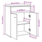 Dressoir 60X30X75 Cm Bewerkt Hout Kleurig
