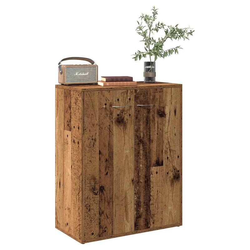 Dressoir 60X30X75 Cm Bewerkt Hout Artisanaal Eikenkleur