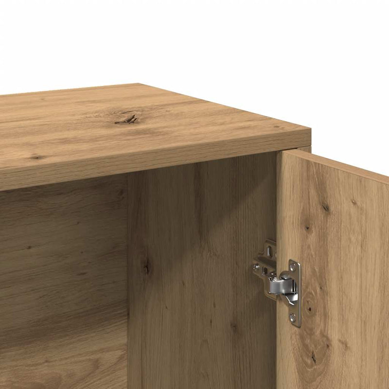 Dressoir 60X30X75 Cm Bewerkt Hout Artisanaal Eikenkleur