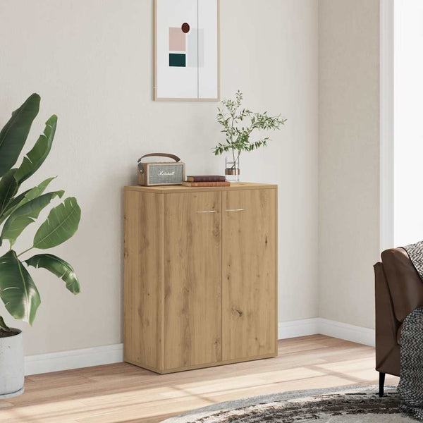 Dressoir 60X30X75 Cm Bewerkt Hout Artisanaal Eikenkleur